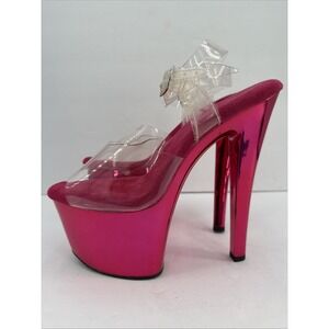 Pleaser Flamingo Hot Pink 808 Spiked Stiletto High Heel Platform Shoes Sz 9
